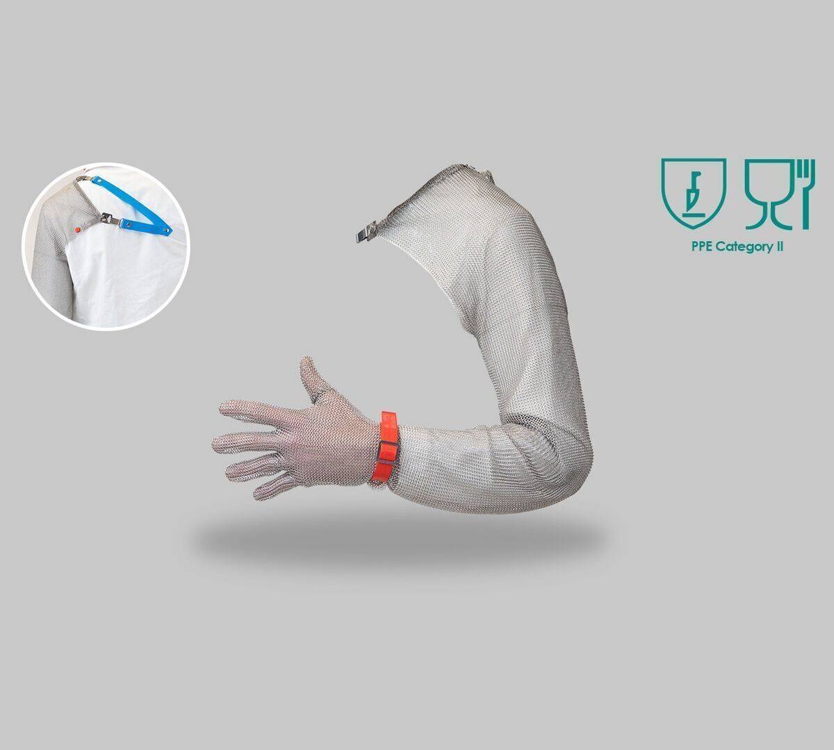 Çelik Örgü Eldiven  (Omuza Kadar)-Sol-5-XL-SARI